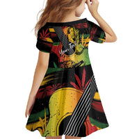 Personalised Reggae Soul Family Matching Short Sleeve Bodycon Dress and Hawaiian Shirt Sketch Style - Wonder Print Shop