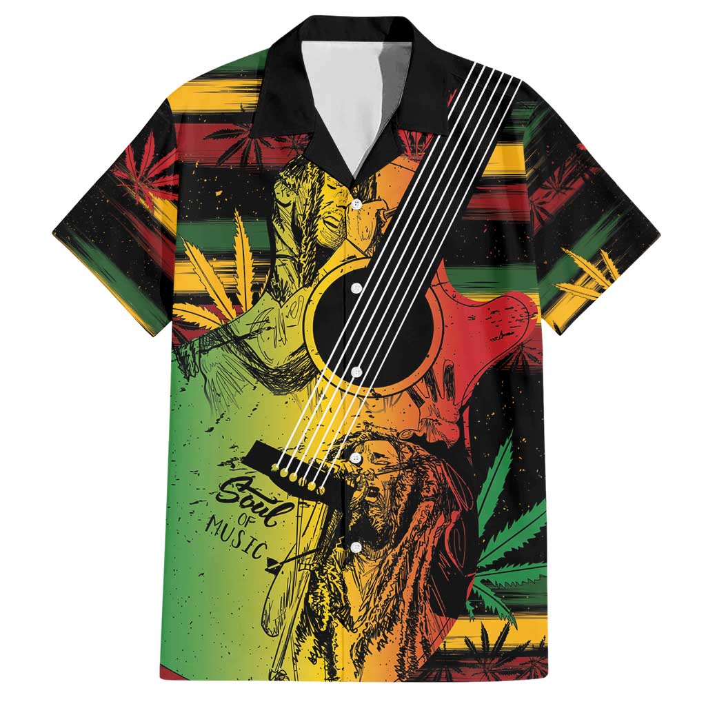 Personalised Reggae Soul Family Matching Short Sleeve Bodycon Dress and Hawaiian Shirt Sketch Style - Wonder Print Shop