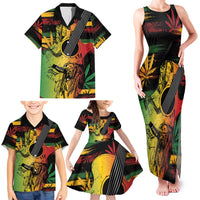 Personalised Reggae Soul Family Matching Tank Maxi Dress and Hawaiian Shirt Sketch Style - Wonder Print Shop