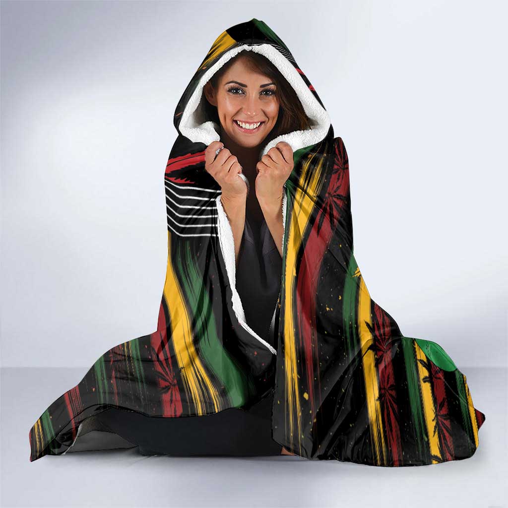 Personalised Reggae Soul Hooded Blanket Sketch Style
