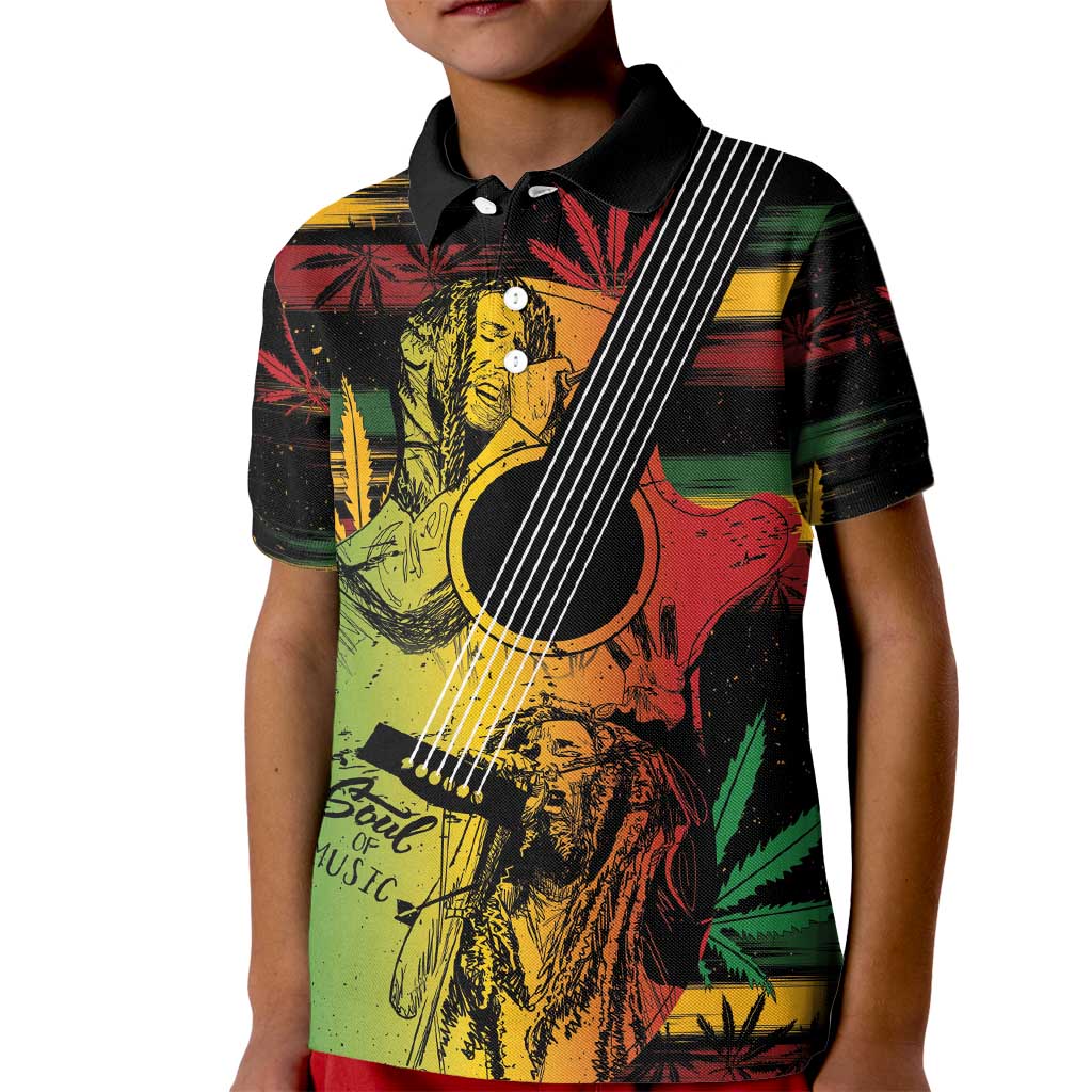 Personalised Reggae Soul Kid Polo Shirt Sketch Style - Wonder Print Shop