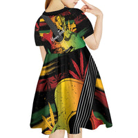 Personalised Reggae Soul Kid Short Sleeve Dress Sketch Style - Wonder Print Shop