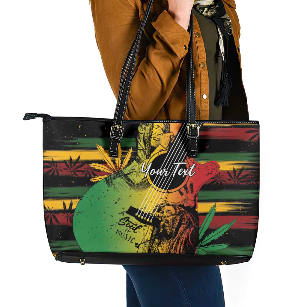 Personalised Reggae Soul Leather Tote Bag Sketch Style - Wonder Print Shop