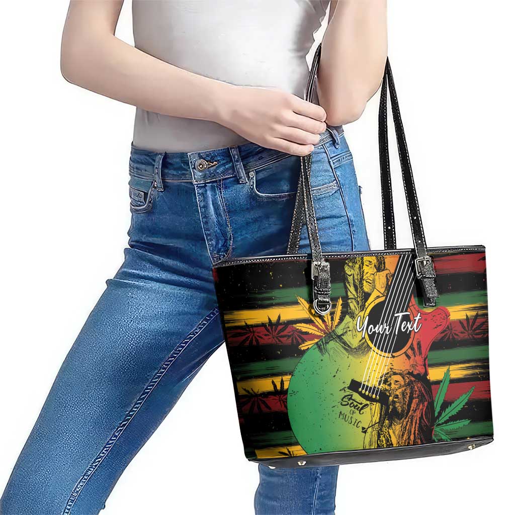 Personalised Reggae Soul Leather Tote Bag Sketch Style - Wonder Print Shop