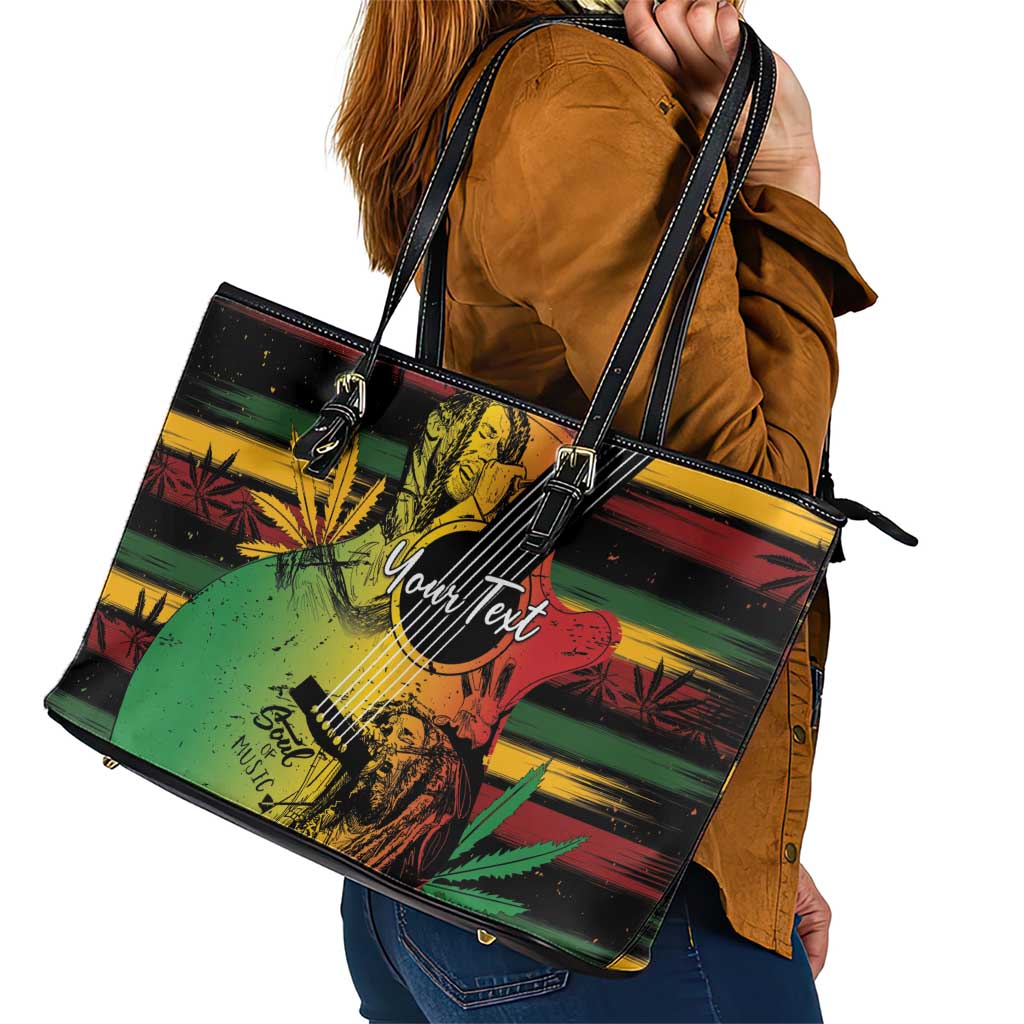 Personalised Reggae Soul Leather Tote Bag Sketch Style - Wonder Print Shop