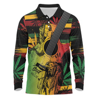 Personalised Reggae Soul Long Sleeve Polo Shirt Sketch Style - Wonder Print Shop