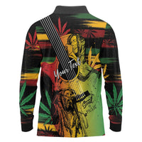 Personalised Reggae Soul Long Sleeve Polo Shirt Sketch Style - Wonder Print Shop