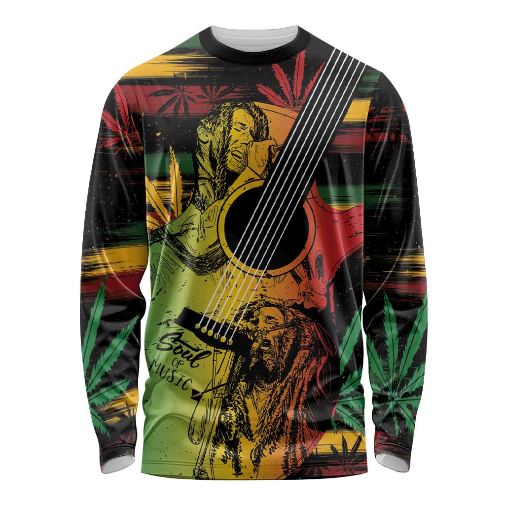 Personalised Reggae Soul Long Sleeve Shirt Sketch Style - Wonder Print Shop