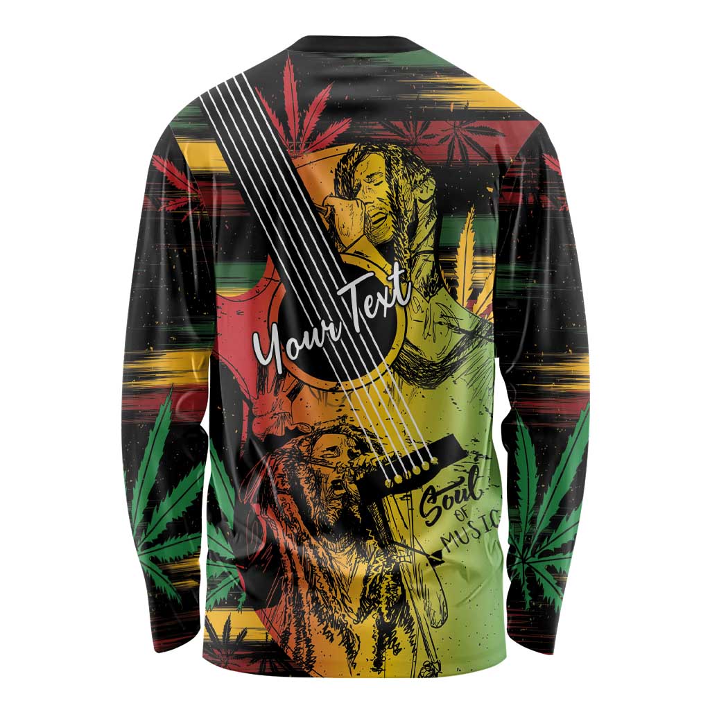 Personalised Reggae Soul Long Sleeve Shirt Sketch Style - Wonder Print Shop