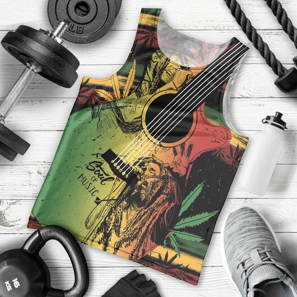 Personalised Reggae Soul Men Tank Top Sketch Style - Wonder Print Shop