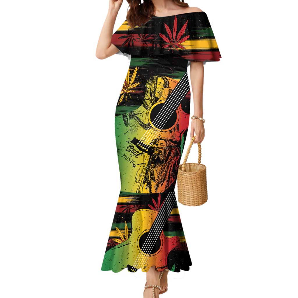 Personalised Reggae Soul Mermaid Dress Sketch Style - Wonder Print Shop