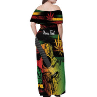Personalised Reggae Soul Off Shoulder Maxi Dress Sketch Style - Wonder Print Shop