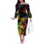 Personalised Reggae Soul Off The Shoulder Long Sleeve Dress Sketch Style - Wonder Print Shop