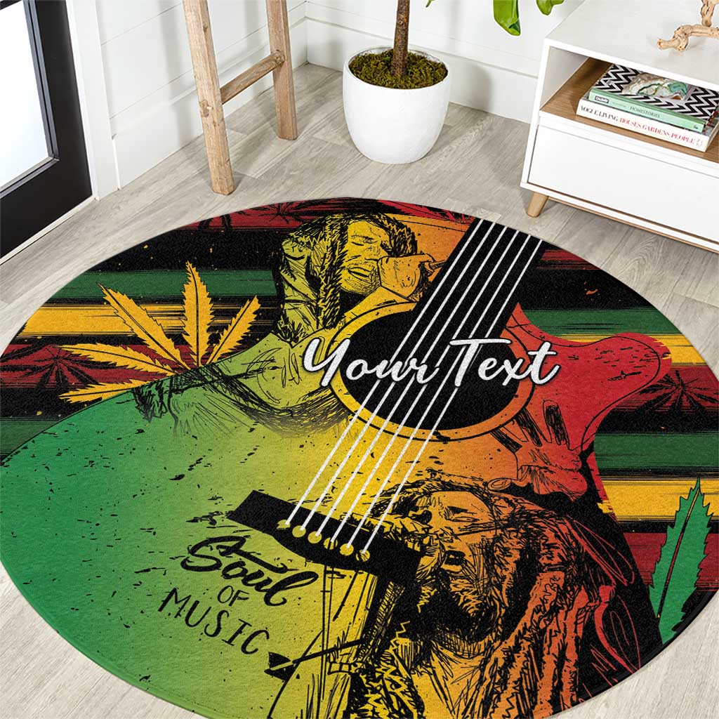 Personalised Reggae Soul Round Carpet Sketch Style