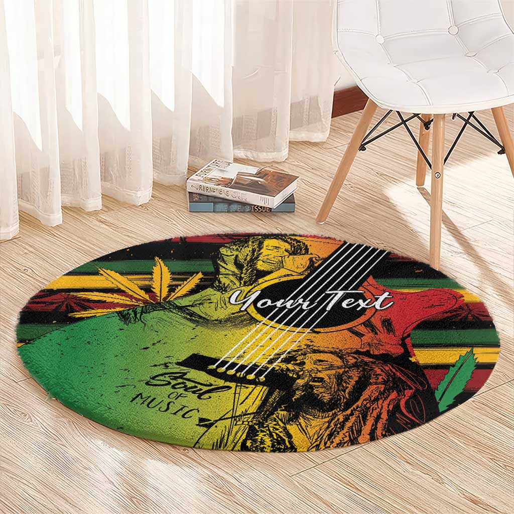 Personalised Reggae Soul Round Carpet Sketch Style