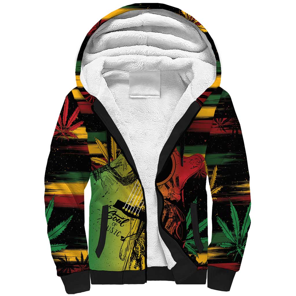 Personalised Reggae Soul Sherpa Hoodie Sketch Style - Wonder Print Shop