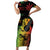 Personalised Reggae Soul Short Sleeve Bodycon Dress Sketch Style - Wonder Print Shop