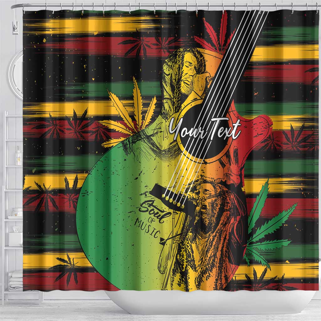 Personalised Reggae Soul Shower Curtain Sketch Style