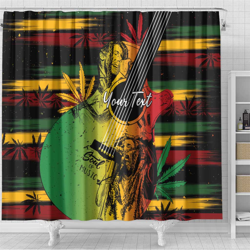 Personalised Reggae Soul Shower Curtain Sketch Style