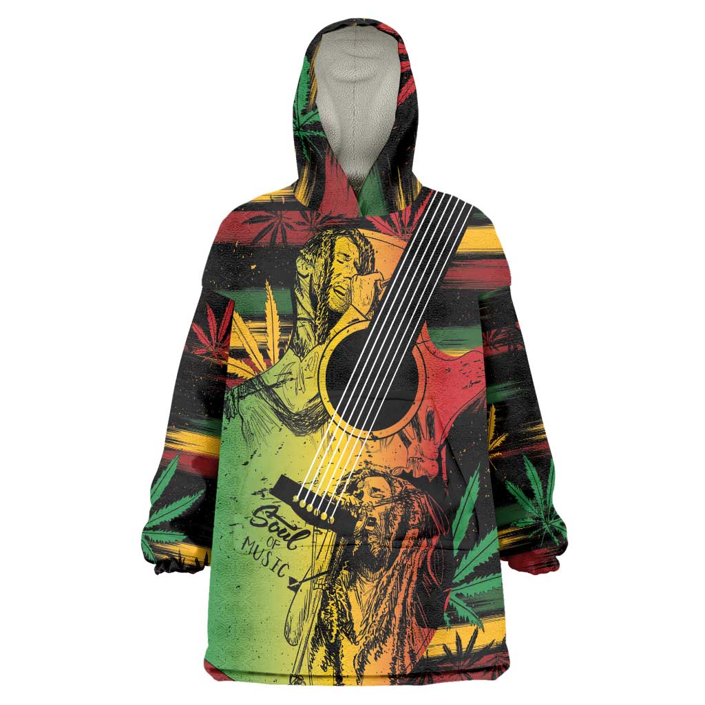 Personalised Reggae Soul Wearable Blanket Hoodie Sketch Style - Wonder Print Shop