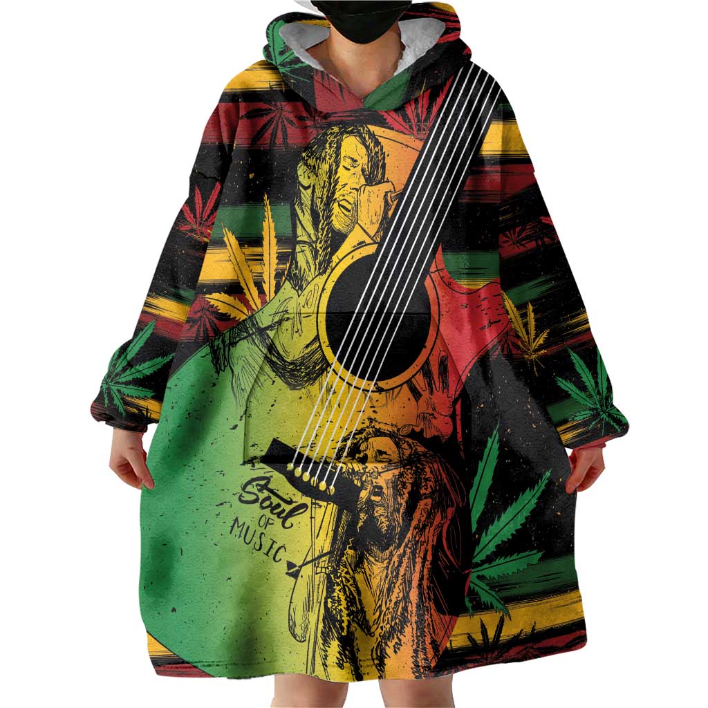 Personalised Reggae Soul Wearable Blanket Hoodie Sketch Style - Wonder Print Shop