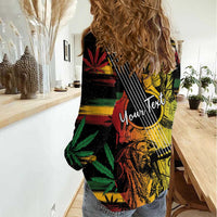 Personalised Reggae Soul Women Casual Shirt Sketch Style - Wonder Print Shop