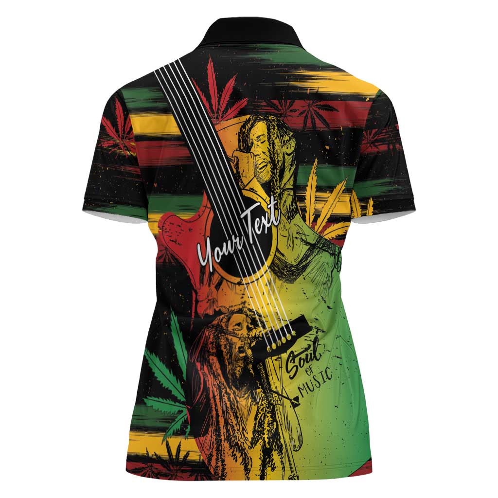 Personalised Reggae Soul Women Polo Shirt Sketch Style - Wonder Print Shop