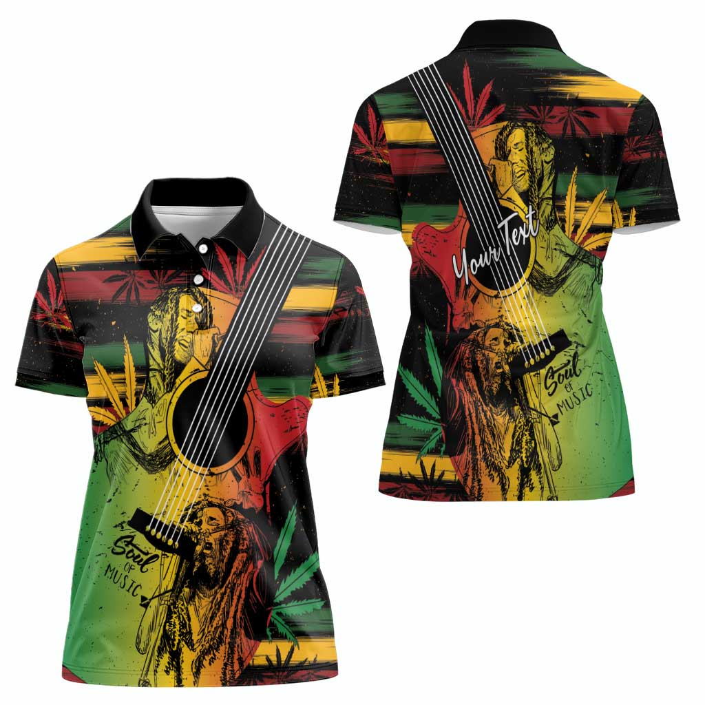 Personalised Reggae Soul Women Polo Shirt Sketch Style - Wonder Print Shop