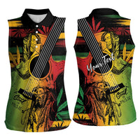 Personalised Reggae Soul Women Sleeveless Polo Shirt Sketch Style - Wonder Print Shop