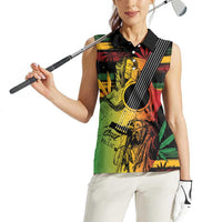 Personalised Reggae Soul Women Sleeveless Polo Shirt Sketch Style - Wonder Print Shop