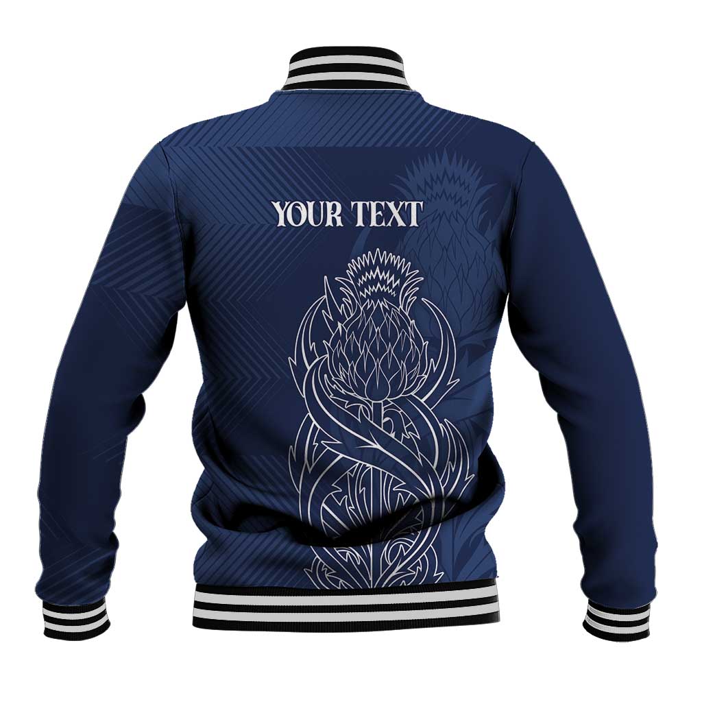 Scotland Rugby Personalized Baseball Jacket Thistle Royal Style
