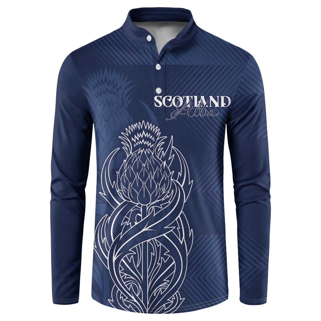 Scotland Rugby Personalized Button Sweatshirt Thistle Royal Style