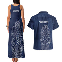 Scotland Rugby Personalized Couples Matching Tank Maxi Dress and Hawaiian Shirt Thistle Royal Style