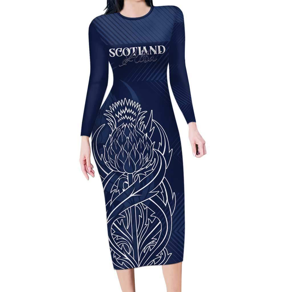 Scotland Rugby Personalized Family Matching Long Sleeve Bodycon Dress and Hawaiian Shirt Thistle Royal Style