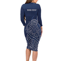 Scotland Rugby Personalized Family Matching Long Sleeve Bodycon Dress and Hawaiian Shirt Thistle Royal Style
