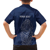 Scotland Rugby Personalized Family Matching Off The Shoulder Long Sleeve Dress and Hawaiian Shirt Thistle Royal Style