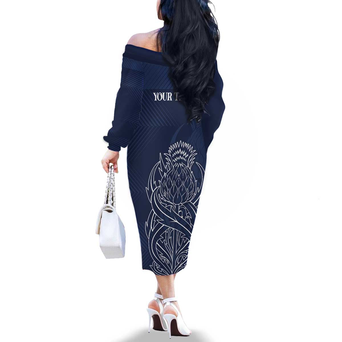 Scotland Rugby Personalized Family Matching Off The Shoulder Long Sleeve Dress and Hawaiian Shirt Thistle Royal Style