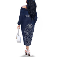 Scotland Rugby Personalized Family Matching Off The Shoulder Long Sleeve Dress and Hawaiian Shirt Thistle Royal Style