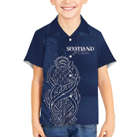 Scotland Rugby Personalized Family Matching Off The Shoulder Long Sleeve Dress and Hawaiian Shirt Thistle Royal Style