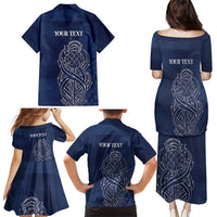 Scotland Rugby Personalized Family Matching Puletasi and Hawaiian Shirt Thistle Royal Style