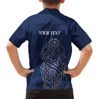 Scotland Rugby Personalized Family Matching Short Sleeve Bodycon Dress and Hawaiian Shirt Thistle Royal Style
