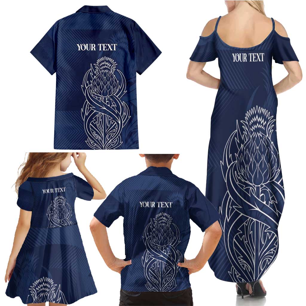 Scotland Rugby Personalized Family Matching Summer Maxi Dress and Hawaiian Shirt Thistle Royal Style