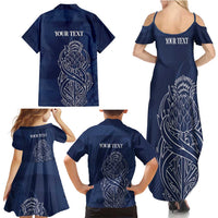 Scotland Rugby Personalized Family Matching Summer Maxi Dress and Hawaiian Shirt Thistle Royal Style