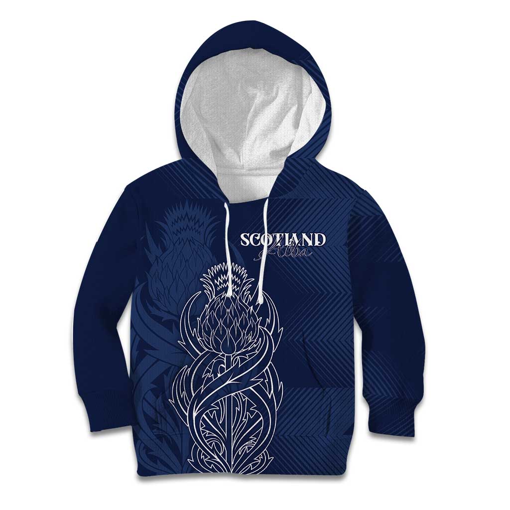 Scotland Rugby Personalized Kid Hoodie Thistle Royal Style