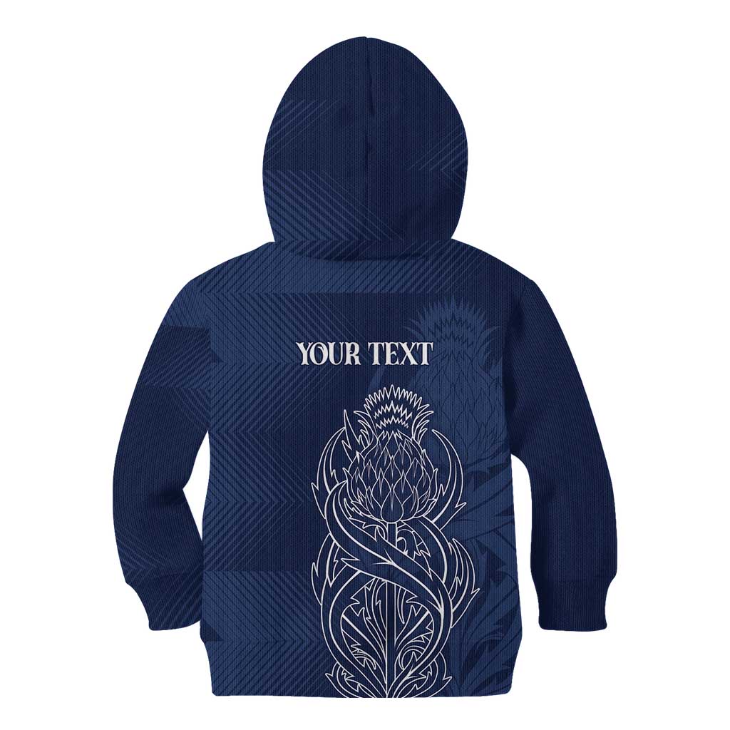 Scotland Rugby Personalized Kid Hoodie Thistle Royal Style