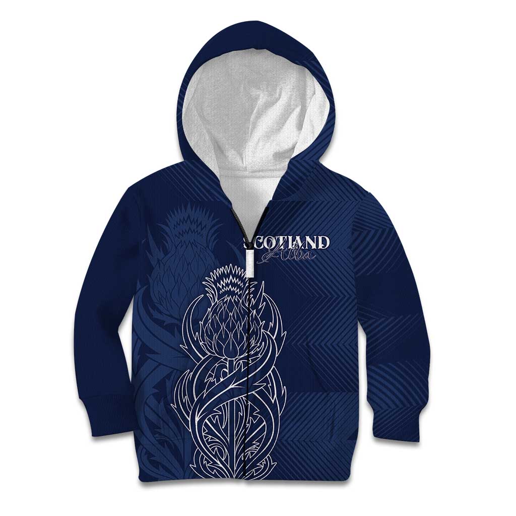 Scotland Rugby Personalized Kid Hoodie Thistle Royal Style