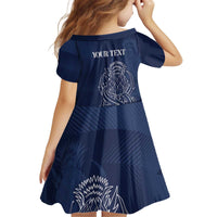 Scotland Rugby Personalized Kid Short Sleeve Dress Thistle Royal Style