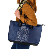 Scotland Rugby Personalized Leather Tote Bag Thistle Royal Style