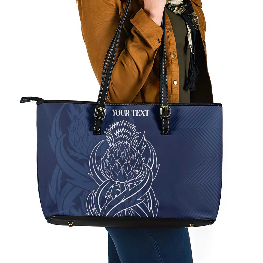 Scotland Rugby Personalized Leather Tote Bag Thistle Royal Style