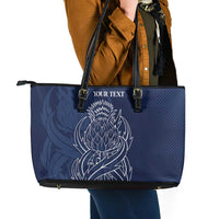 Scotland Rugby Personalized Leather Tote Bag Thistle Royal Style